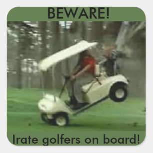 Quadrado Carrinho de Golfe Irate adesivo