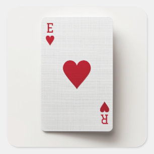 Quadrado Carta Ás de Copas - Adesivo de Iniciais