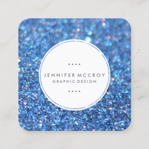 Quadrado Cartão de visita - Azul brilhante