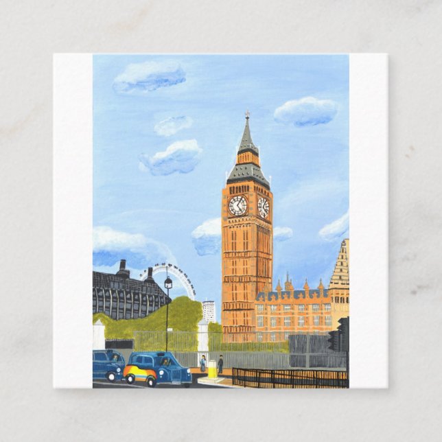 Quadrado Cartão de Visita Big Ben (Frente)