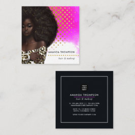 Quadrado Cartão de Visita Black Queen Beauty Fashion Square
