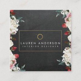 Quadrado Cartão de visita botânico do designer de