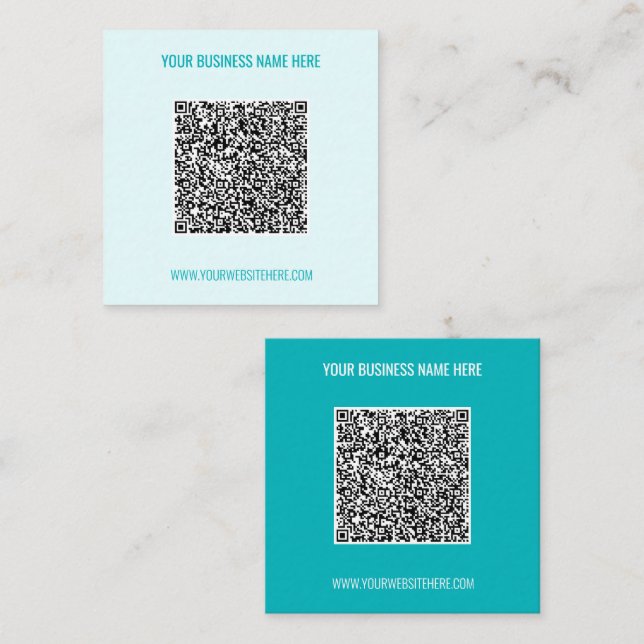 Quadrado Cartão de Visita com Código QR e Texto Personaliza (Frente/Verso)