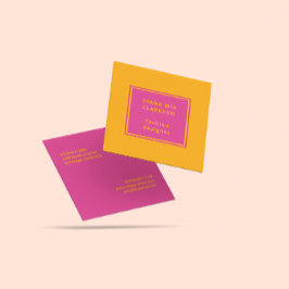 Quadrado Cartão de visita cor-de-rosa laranja