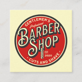 Quadrado Cartão de visita da Barbershop de Retro
