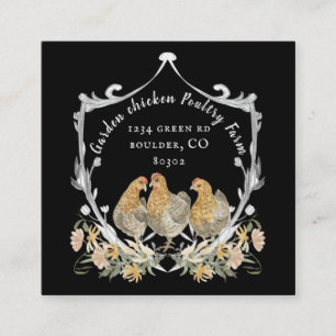 Quadrado cartão de visita da crista de aquarela russa