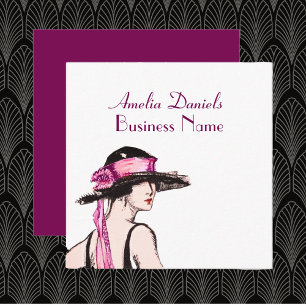 Quadrado Cartão de visita da Flapper Girl da Vintage de 192