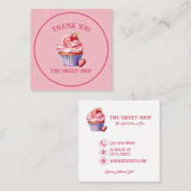 Cartão de Visita da Padaria Pink Cupcake | Texto E