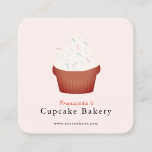 Quadrado Cartão de visita da Praça da Padaria Rosa Cupcak