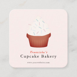 Quadrado Cartão de visita da Praça da Padaria Rosa Cupcake 