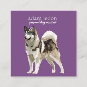 Quadrado Cartão de visita da Praça do Assistente de Cachorr