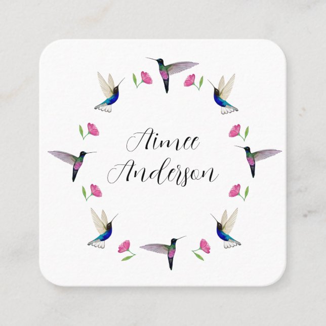 Quadrado Cartão de visita da Praça Hummingbird (Frente)