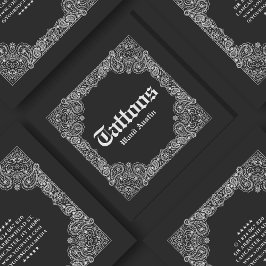 Quadrado Cartão de visita da Praça Negra Bandana Paisley Ta