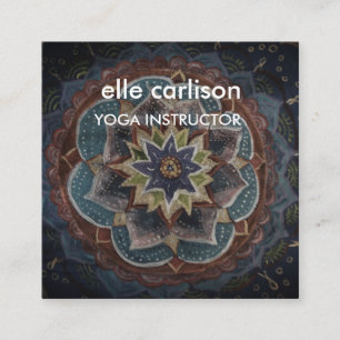 Quadrado Cartão de visita da Praça Yoga Instrutor Mandala