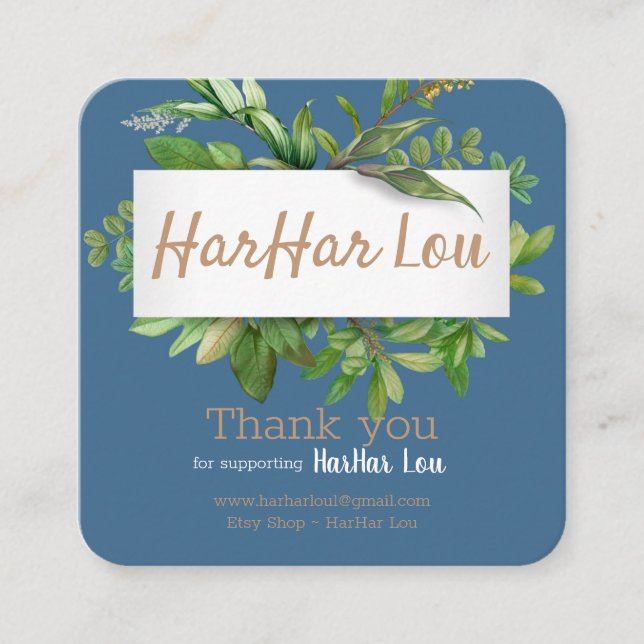 Quadrado, Cartão de visita de 2,5" x 2,5" (Frente)