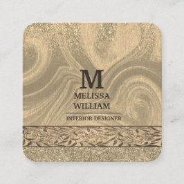 Quadrado Cartão de visita de Artesanato de madeira na moda 