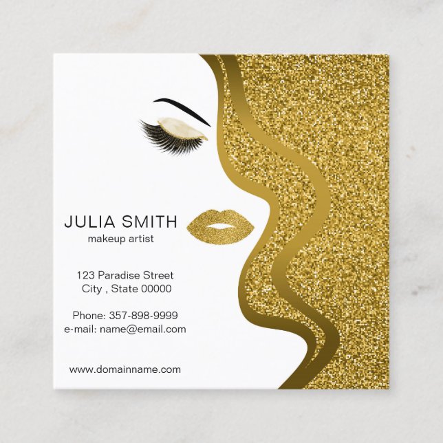 Quadrado Cartão de visita de artista de ativação com efeito (Frente)