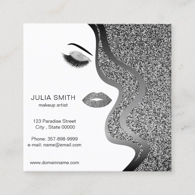 Quadrado Cartão de visita de artista de ativação com efeito (Frente)