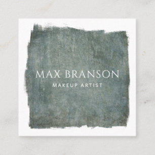 Quadrado Cartão de visita de Artista de Maquiagem de Cinza 