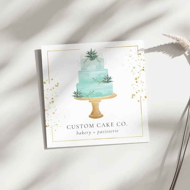 Quadrado Cartão de visita de Bakery Personalizado (Criador carregado)