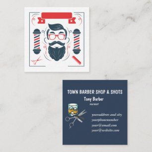 Quadrado Cartão de Visita de Barbearia