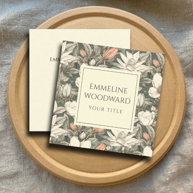 Quadrado Cartão de visita de Botânica Floral (Criador carregado)