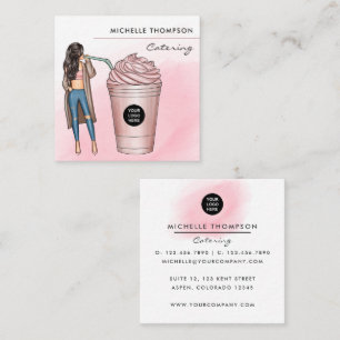 Quadrado Cartão de visita de catering para Comida com tema