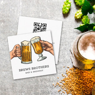 Quadrado Cartão de Visita de Cervejaria de Bar