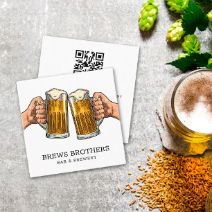 Quadrado Cartão de Visita de Cervejaria de Bar