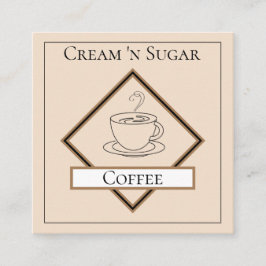 Quadrado Cartão de visita de Compro de café minimalista