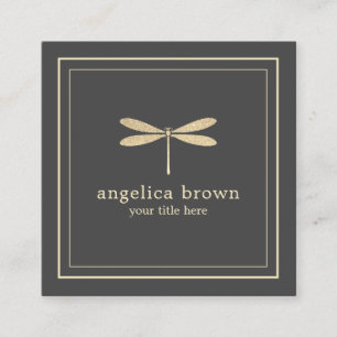 Quadrado Cartão de visita de Dragonfly Glitter Faux