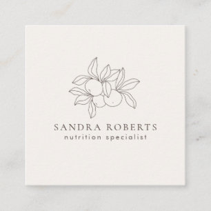 Quadrado Cartão de visita de especialista em nutrição moder