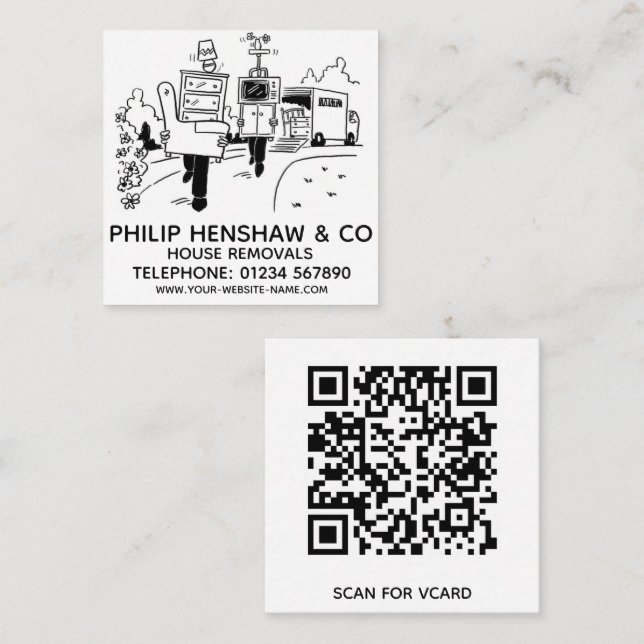 Quadrado Cartão de visita de Esquadrão Remoções da Casa (Frente/Verso)