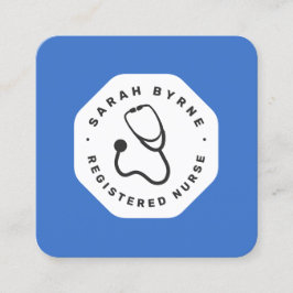 Quadrado Cartão de visita de estetoscópio com enfermeiro ou
