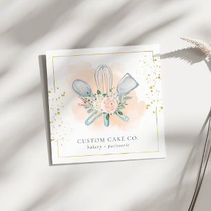 Quadrado Cartão de visita de Ferramentas de Chef de Cakes P