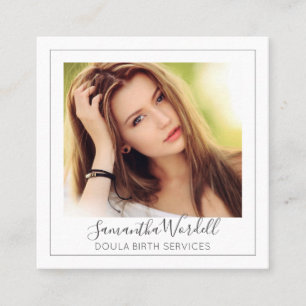 Quadrado Cartão de visita de Fotografia Personalizada Doula
