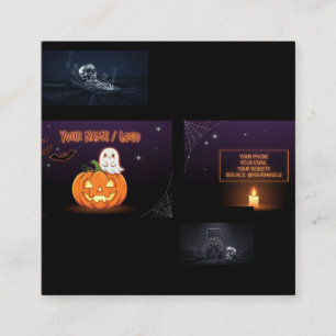 Quadrado Cartão de Visita de Halloween Fofo e Assustador