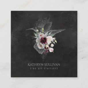 Quadrado Cartão de visita de Humira Floral Escura