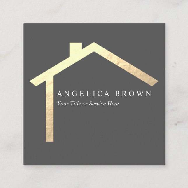 Quadrado Cartão de visita de Imóveis (Frente)
