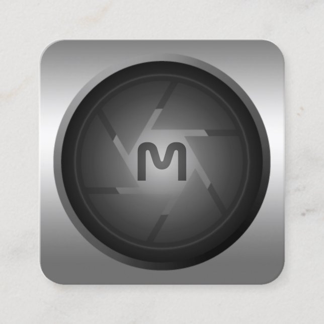 Quadrado Cartão de visita de lente quadrada da câmara de es (Frente)