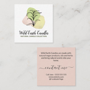 Quadrado Cartão de visita De Logotipo De Abstrato Herbal E
