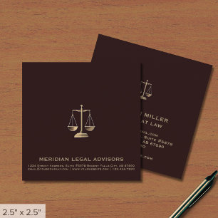 Quadrado Cartão de visita de Logotipo em Escala de Justiça