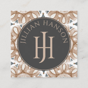 Quadrado Cartão de visita de Logotipo Monograma Geométrico 