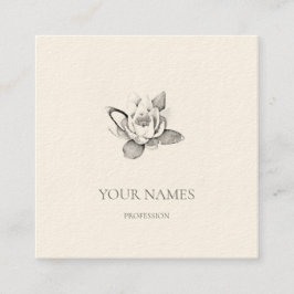 QUADRADO CARTÃO DE VISITA DE LOTUS BRANCO