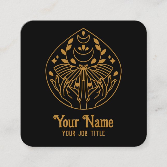 Quadrado Cartão de visita de Lua Mágica (Frente)