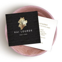 Cartão de visita de madeira da planta Dourada