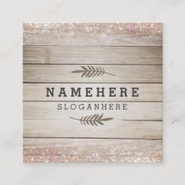 Quadrado Cartão de visita de madeira escuro moderno do