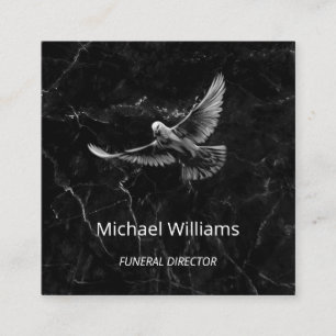 Quadrado Cartão de visita de mármore preto da porta branca 