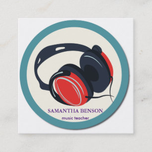 Quadrado Cartão de visita de Músicos Elegante com Nota de