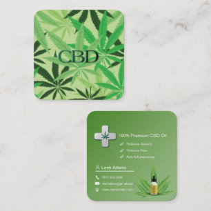 Quadrado cartão de visita de "óleo cbd"